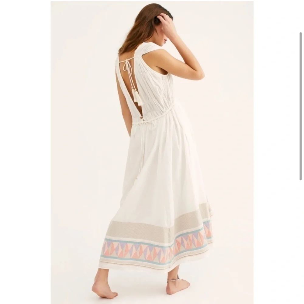 NEW Free People Lulu Embroidered Endless Summer Cotton Midi Dress